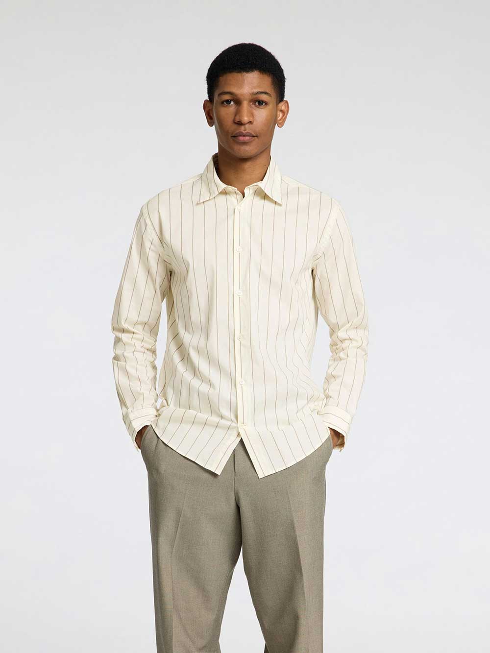 Selected Homme Regular Fit Shirt in Egret Stripe