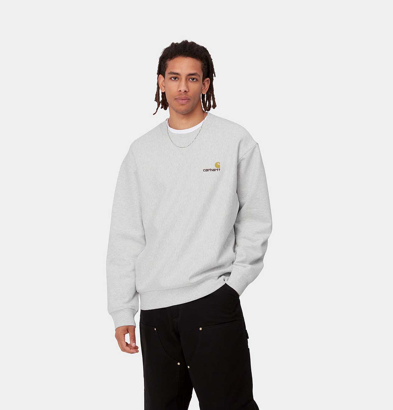 Carhartt WIP American Script Sweatshirt in Ash Heather