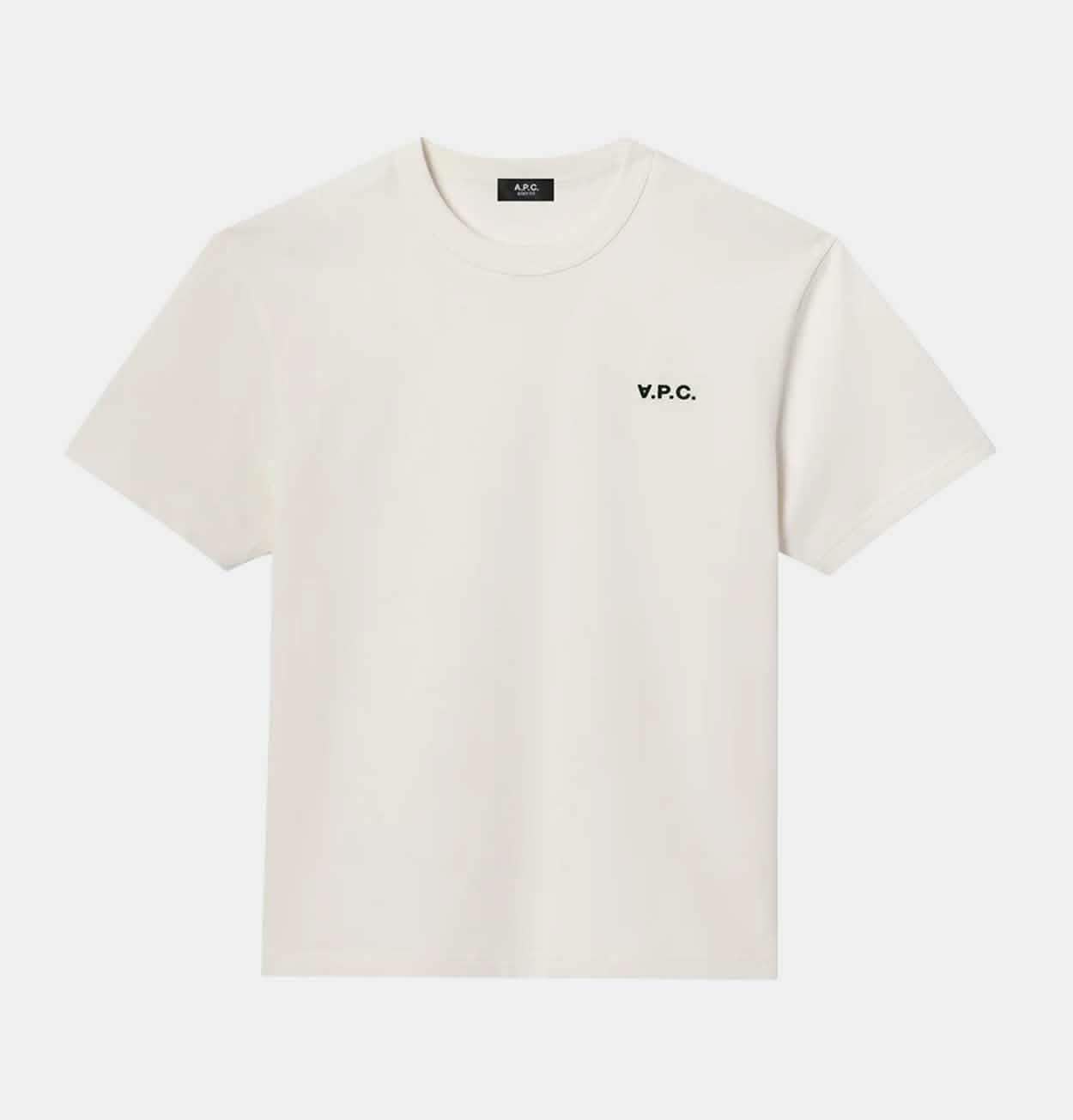 A.P.C. Boxy Petit VPC T-Shirt in Ecru/Dark Green