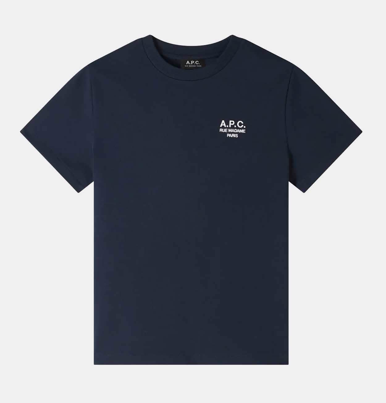 A.P.C. Standard Rue Madame T-Shirt in Dark Navy/Ecru