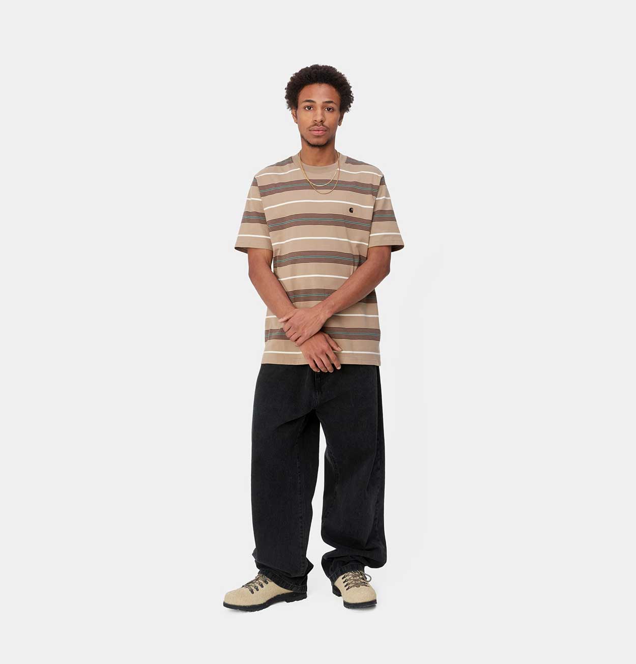 Carhartt WIP Landon Pant in Black Stone Washed