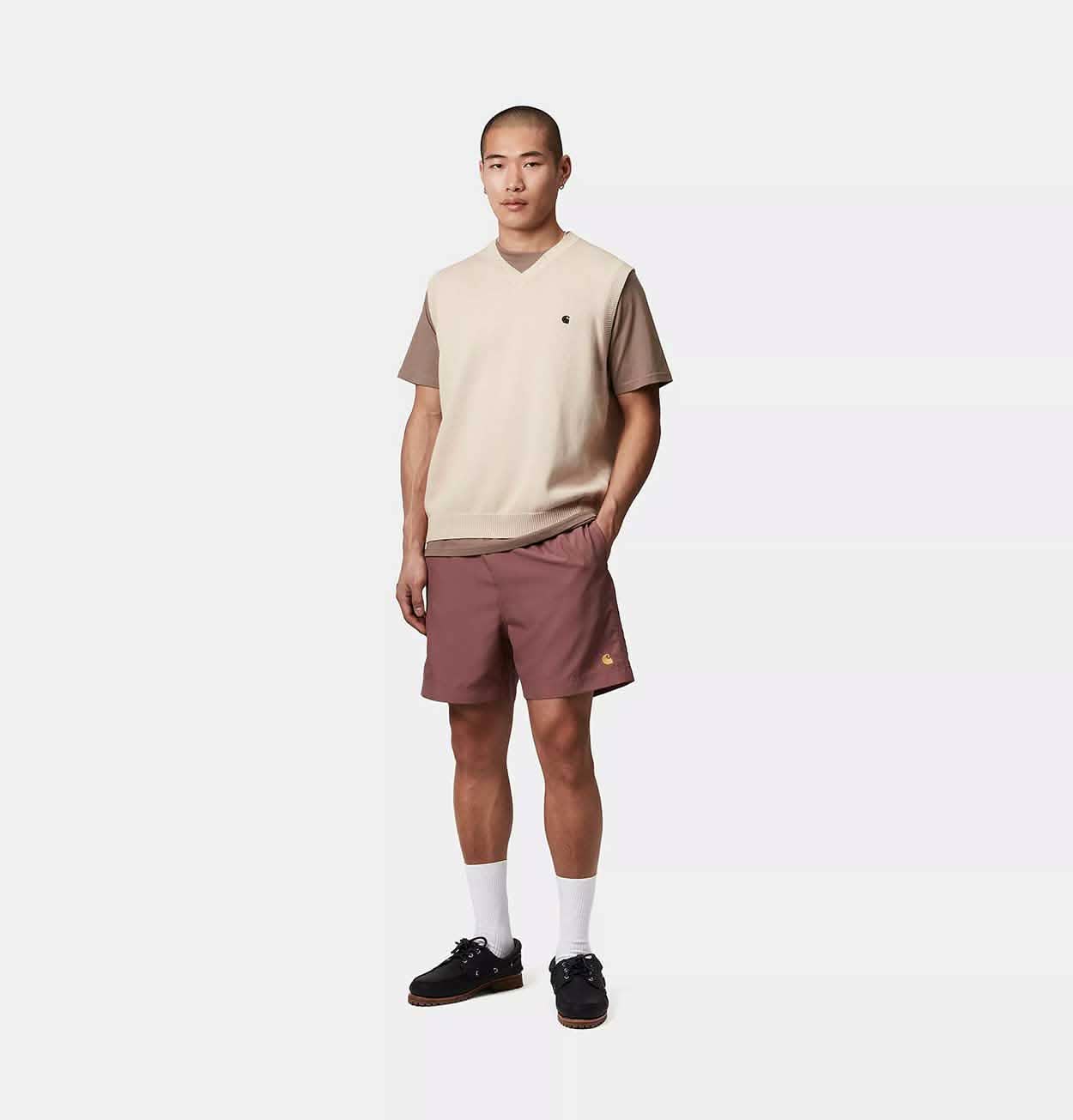 Carhartt WIP Chase Swim Trunks in Dusky Pink