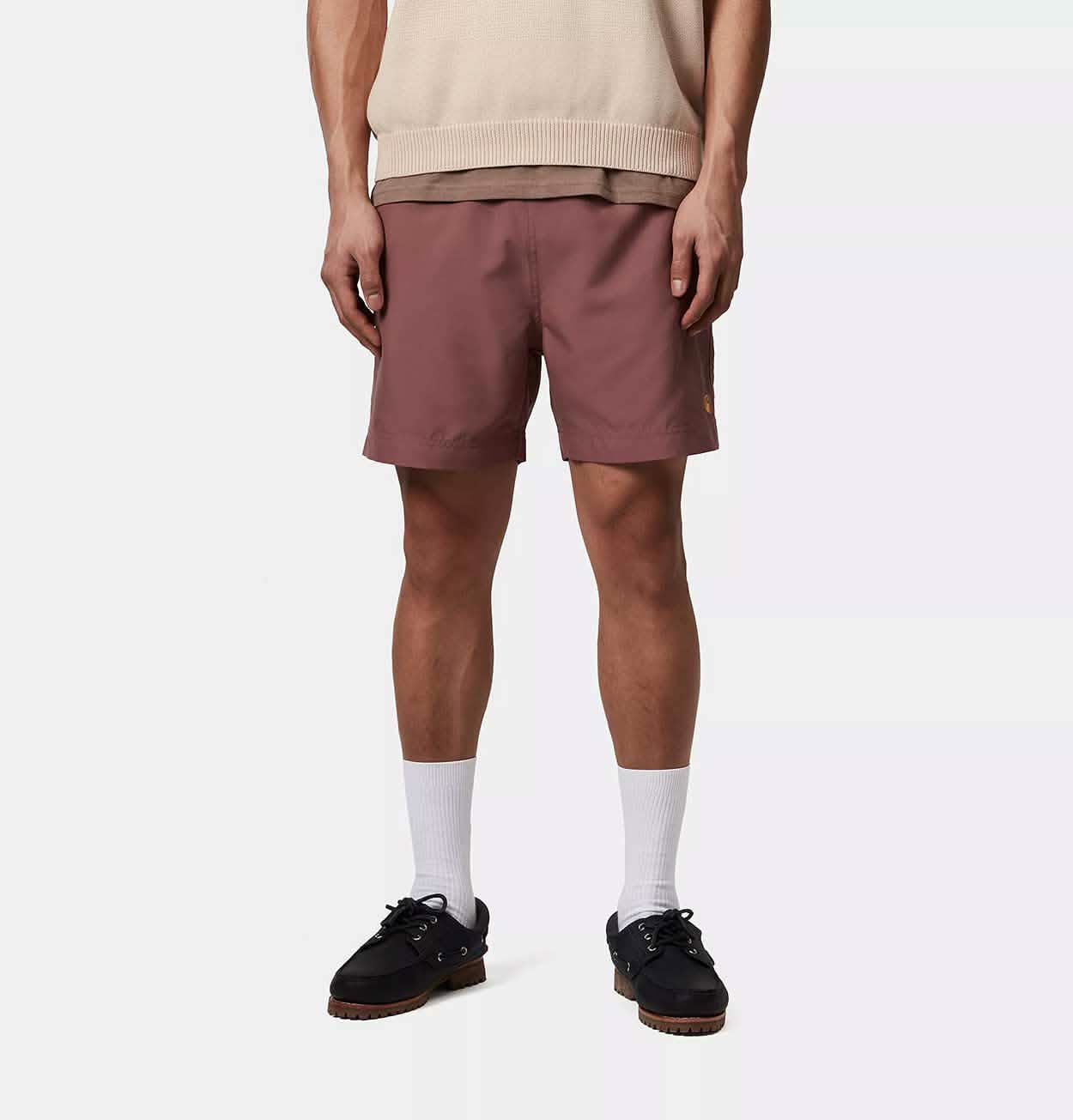 Carhartt WIP Chase Swim Trunks in Dusky Pink