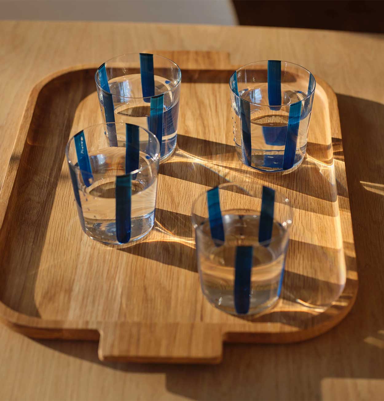 The Conran Shop Nova Stripe Tumbler – Navy 360ml – Set of 4