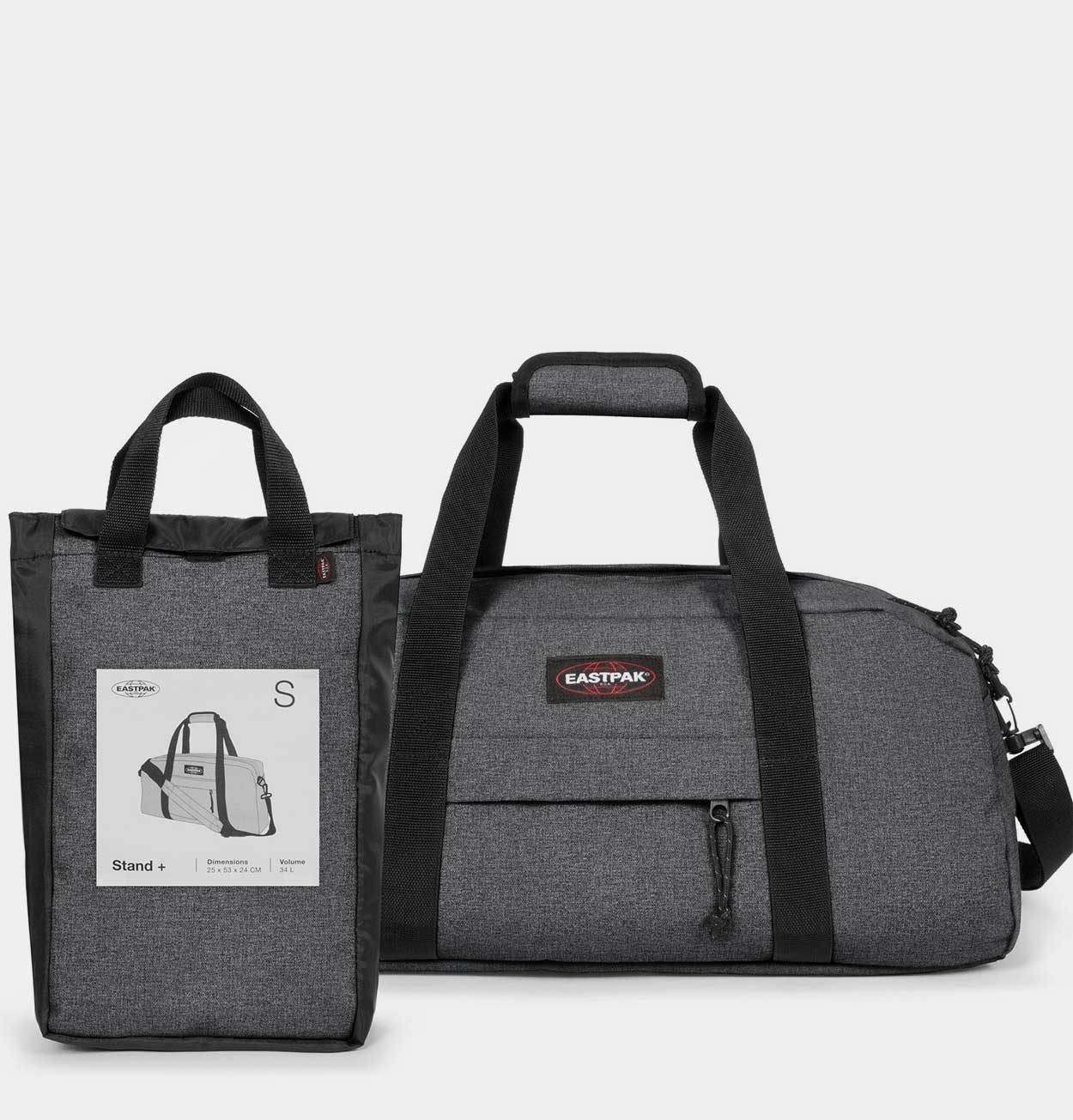 Eastpak Stand+ Small Duffle Bag in Black Denim