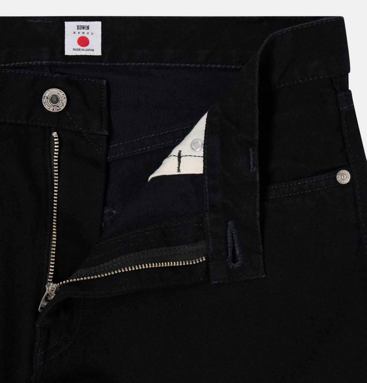 EDWIN Regular Tapered Jeans in Black Unwashed