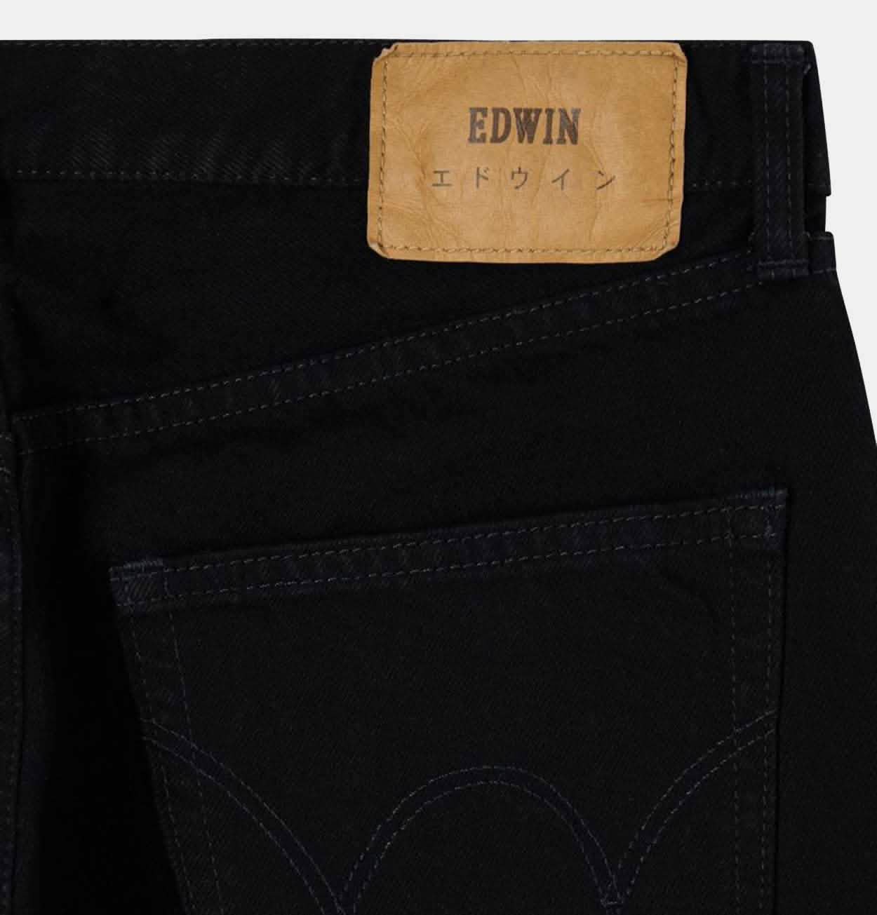 EDWIN Regular Tapered Jeans in Black Unwashed