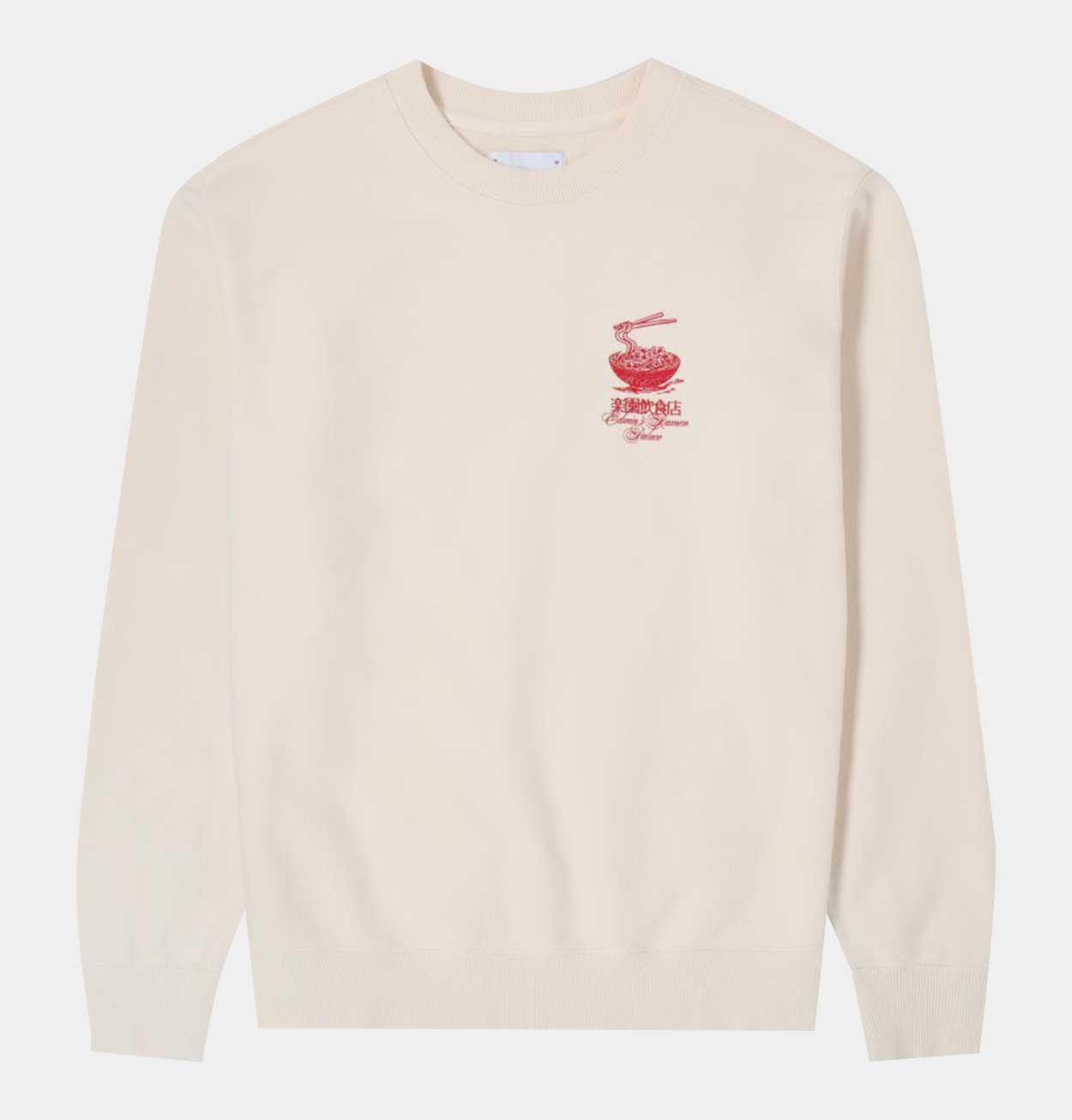 EDWIN Ramen Palace Sweatshirt in Whisper White