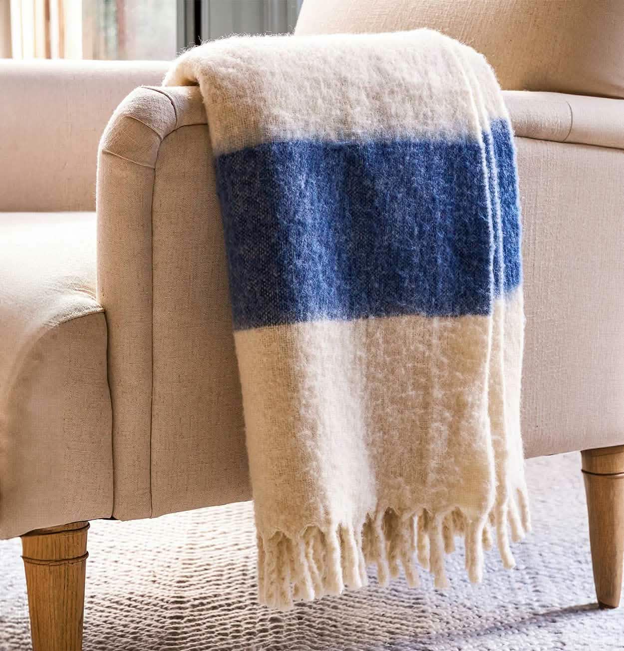 Garden Trading Wide Stripe Wool Throw