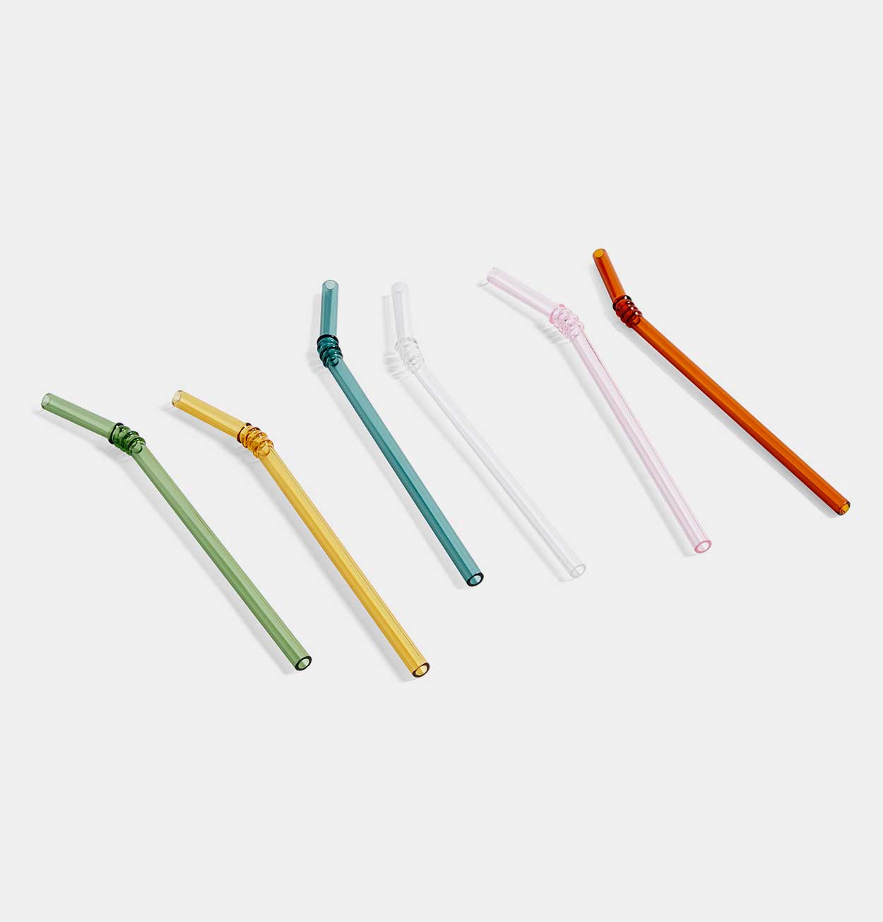 Hay Sip Glass Straws Swirl Multi Set Of 6 Huh Store