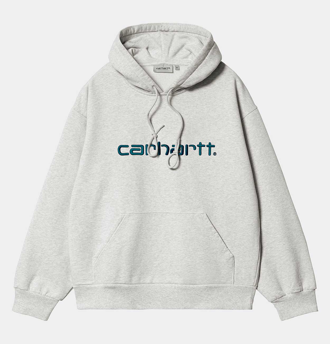 Carhartt WIP Hooded Carhartt Sweatshirt in Ash Heather/Duck Blue