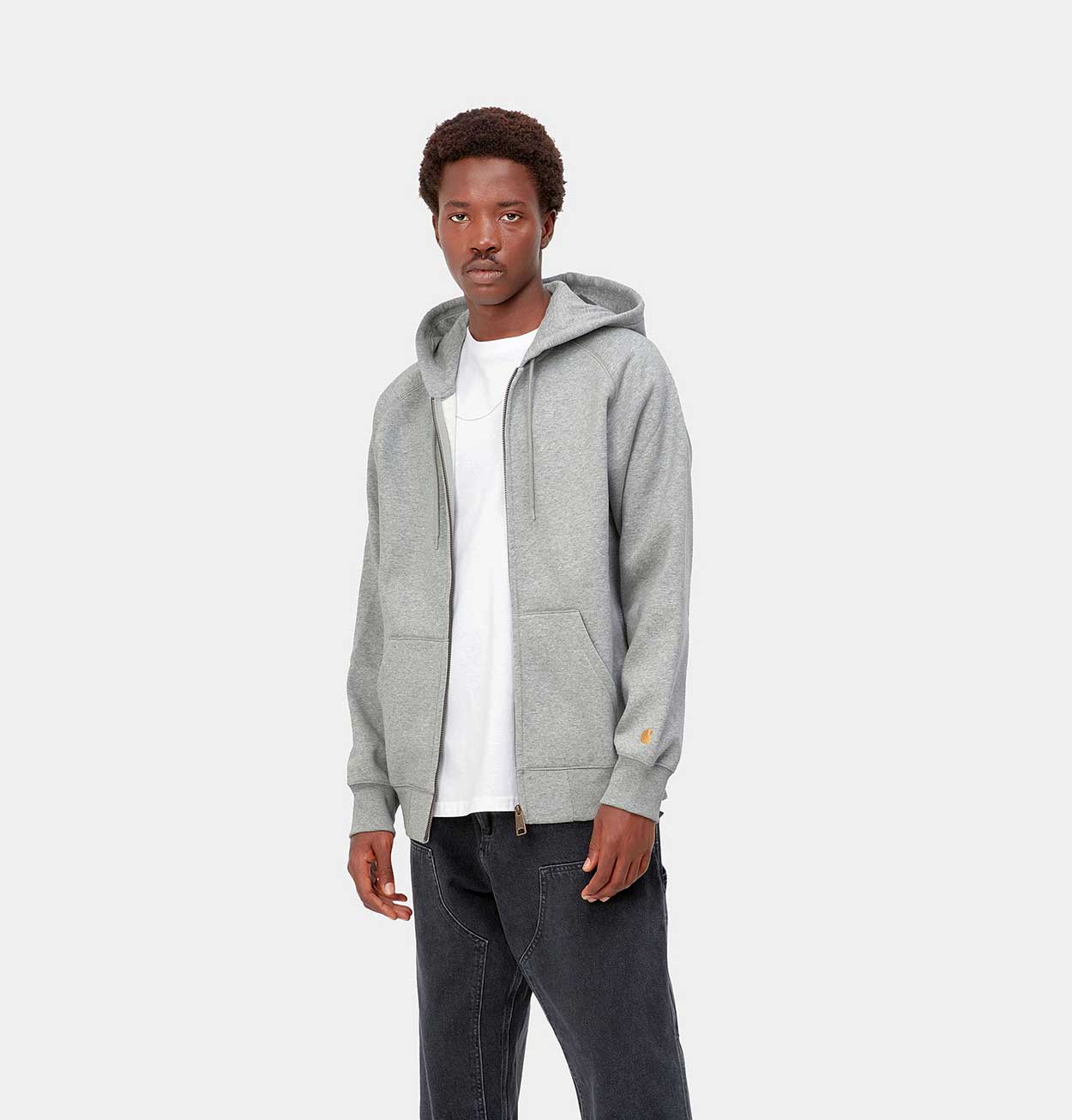 Carhartt WIP Hooded Chase Jacket in Grey Heather