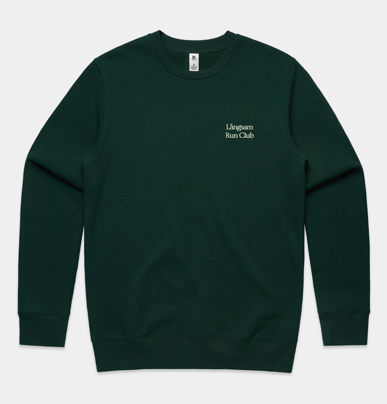 Långsam Run Club Embroidered Logo Sweatshirt in Pine Green