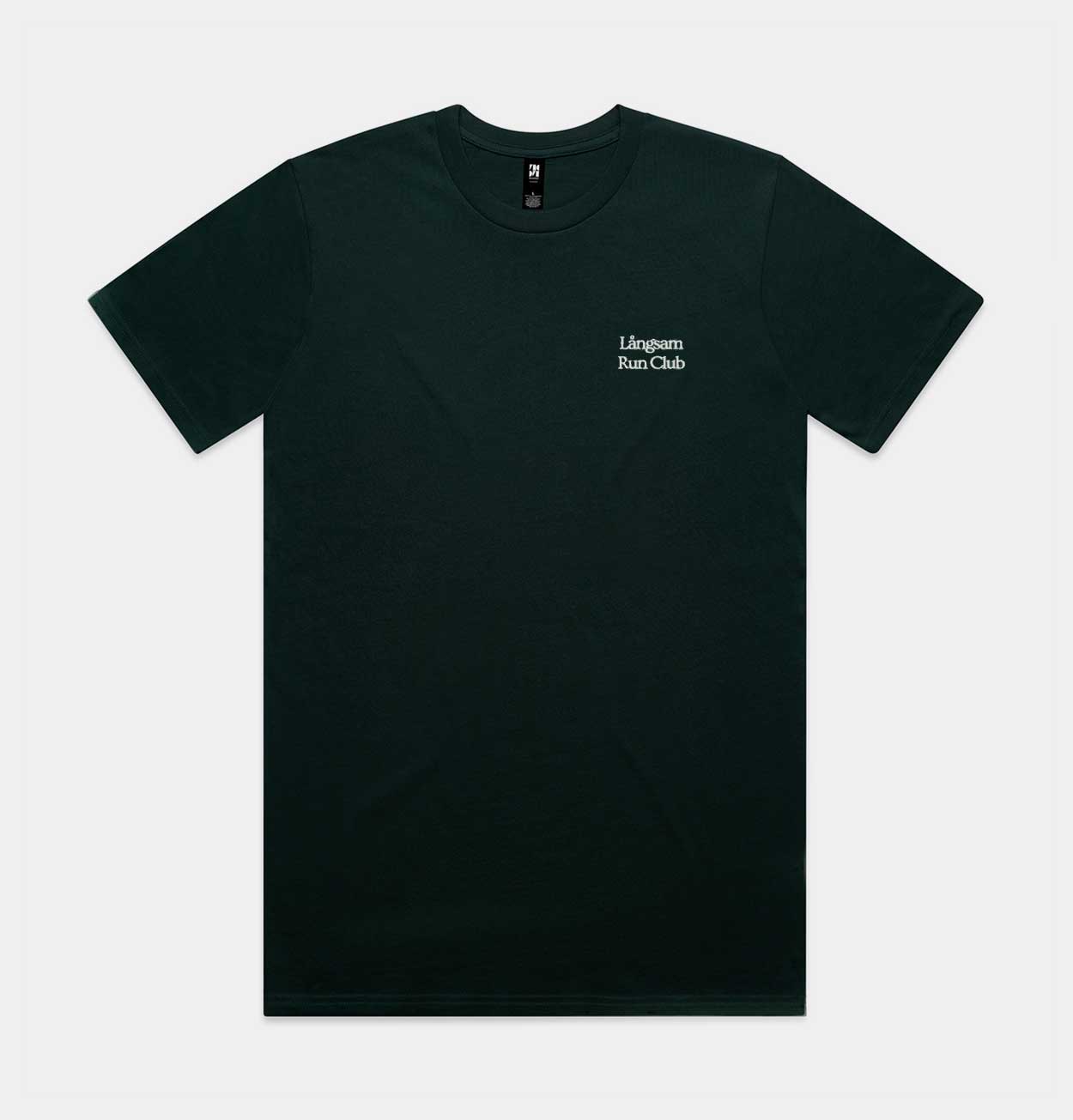 Långsam Run Club Embroidered Logo T-Shirt in Pine Green