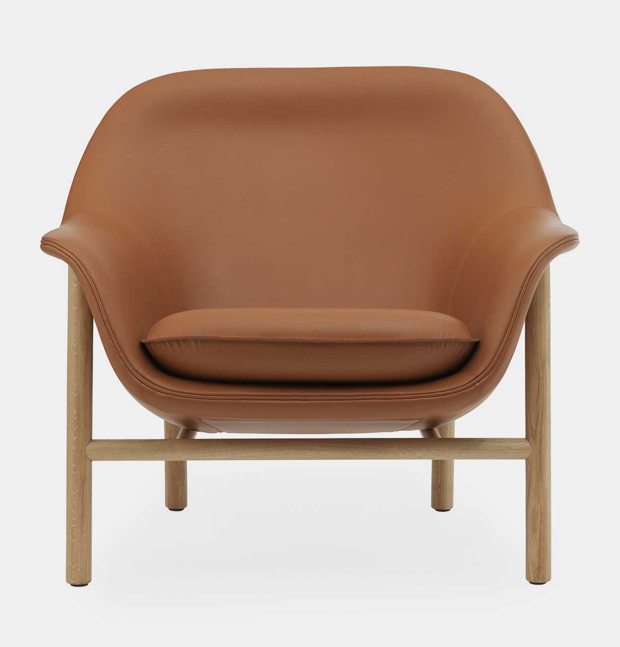 Normann Copenhagen Drape Lounge Chair Low Oak Ultra Leather