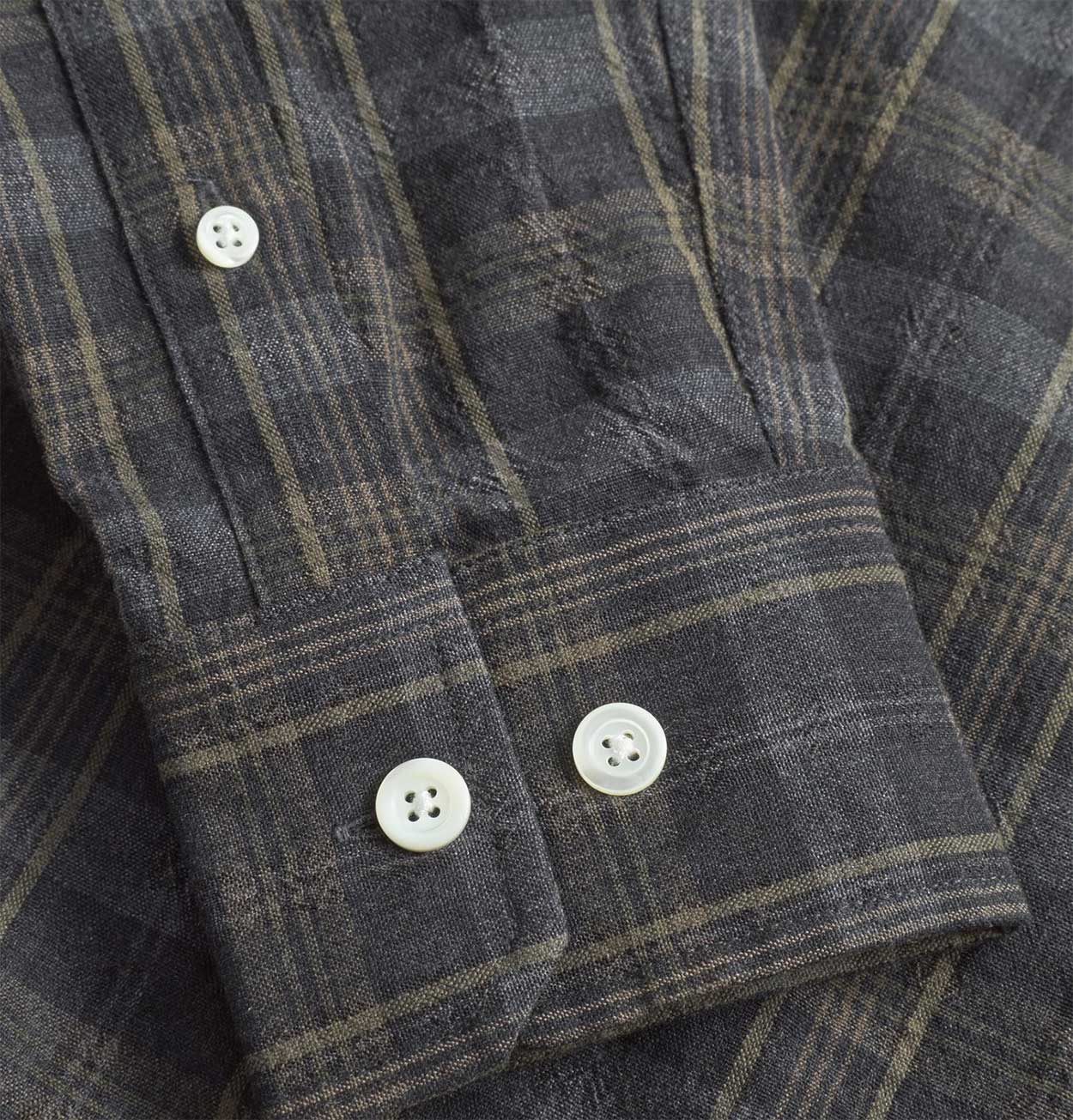 Norse Projects Ole Oversized Wool Check Shirt in Charcoal Grey