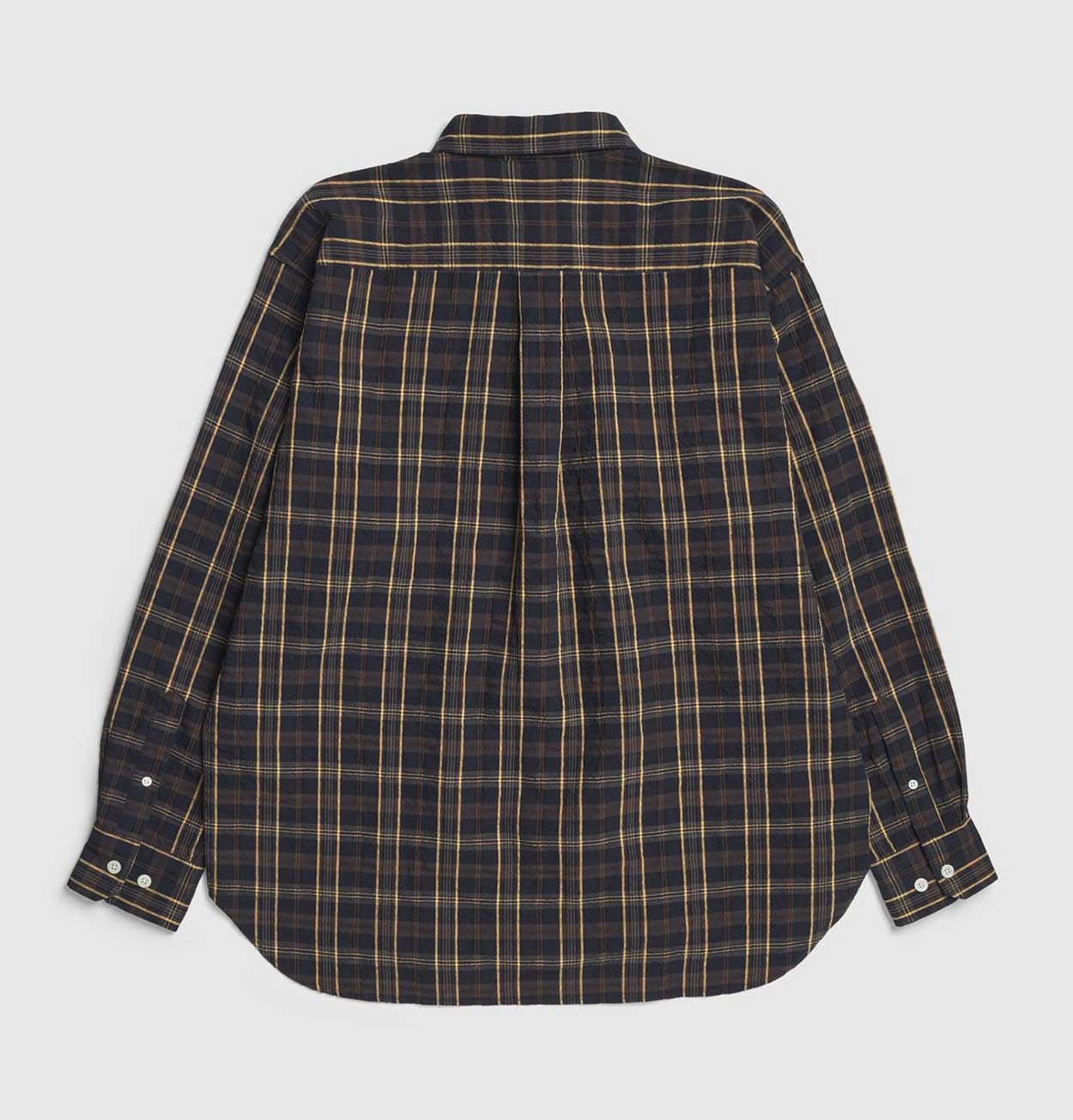 Norse Projects Ole Oversized Wool Check Shirt in Dark Navy