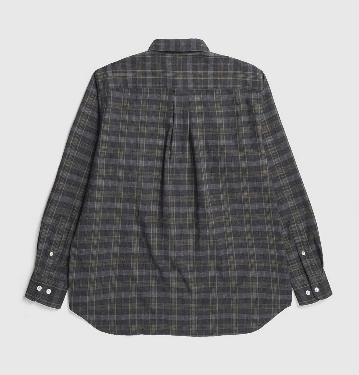 Norse Projects Ole Oversized Wool Check Shirt in Charcoal Grey