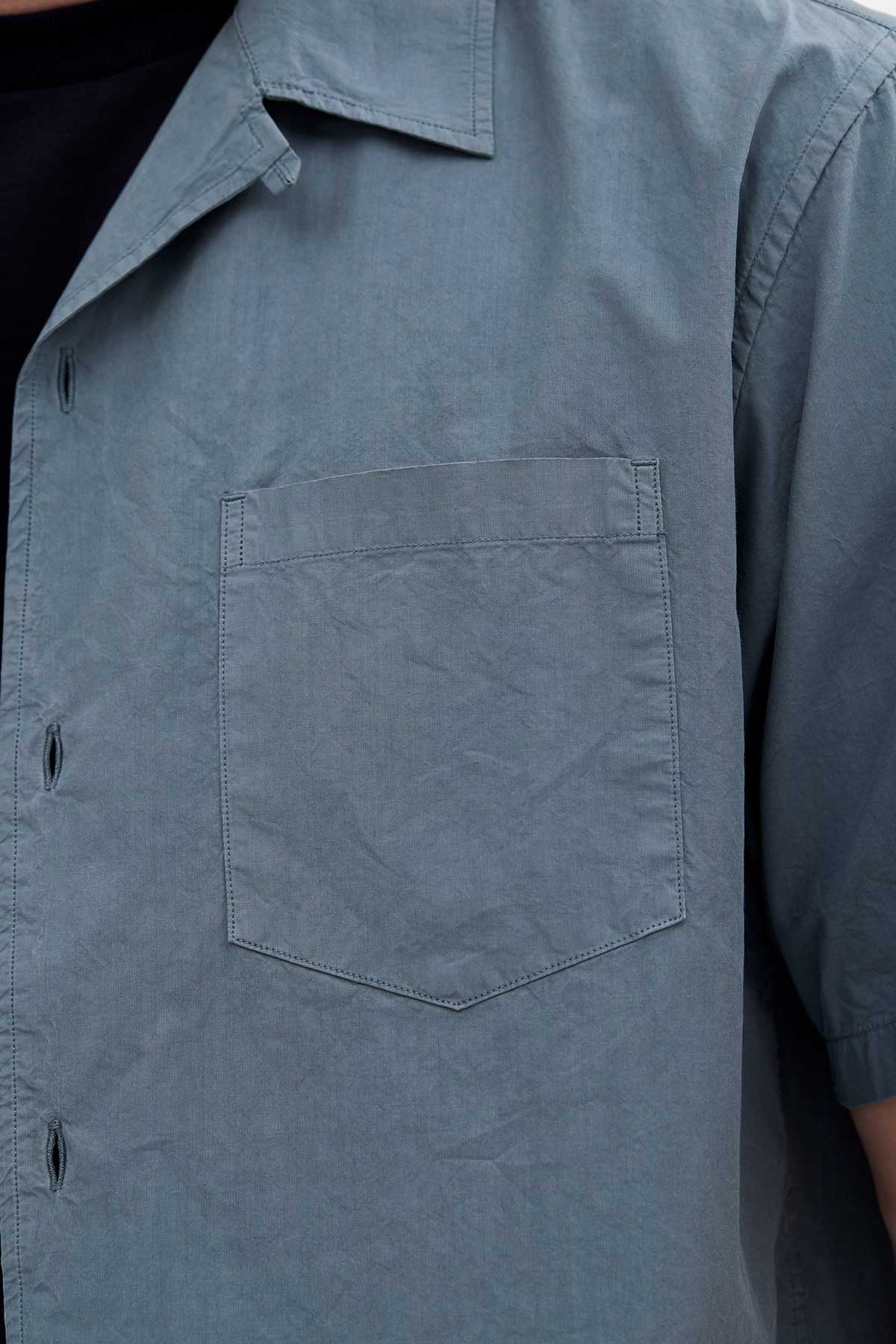 Norse Projects Carsten Cotton Tencel Shirt in Light Stone Blue