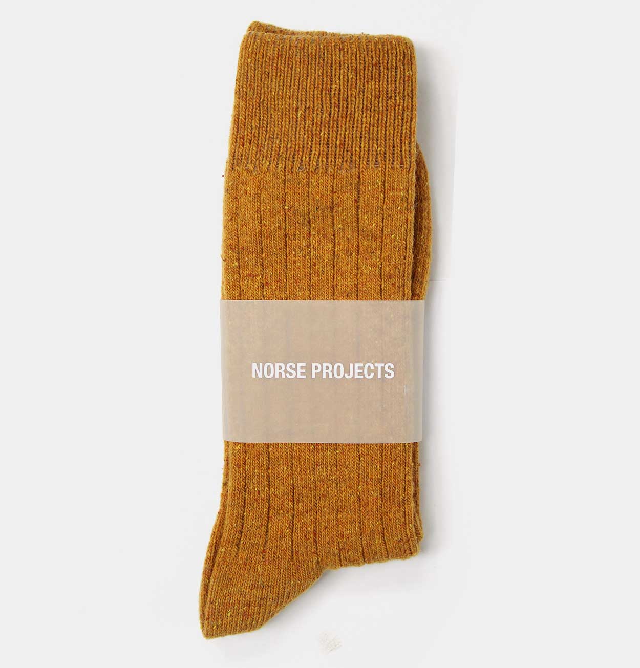 Norse Projects Bjarki Neps Wool Socks in Montpellier Yellow