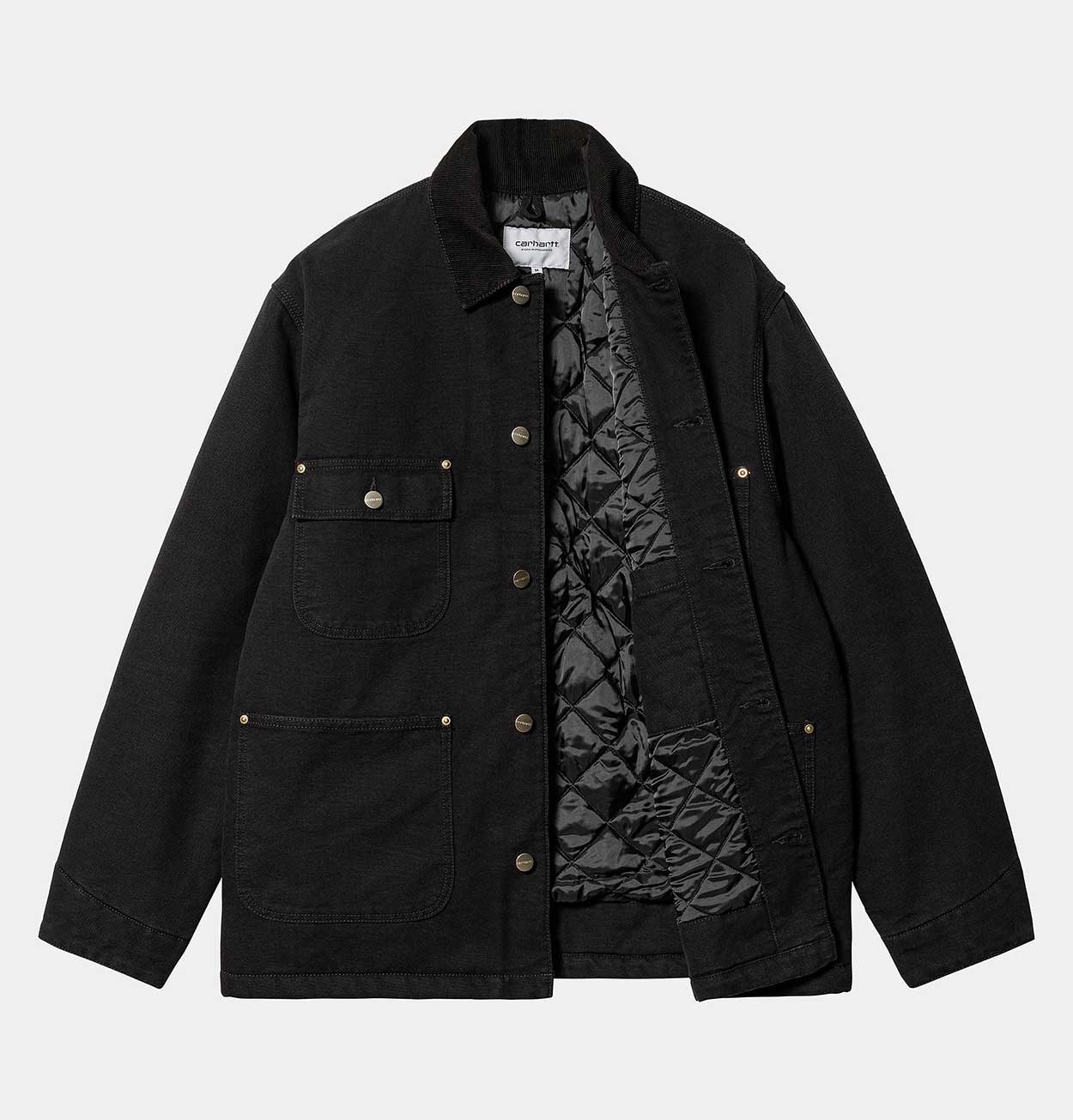 Carhartt WIP OG Chore Coat in Black Aged Canvas