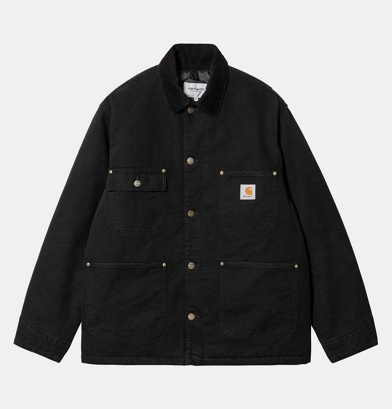 Carhartt WIP OG Chore Coat in Black Aged Canvas
