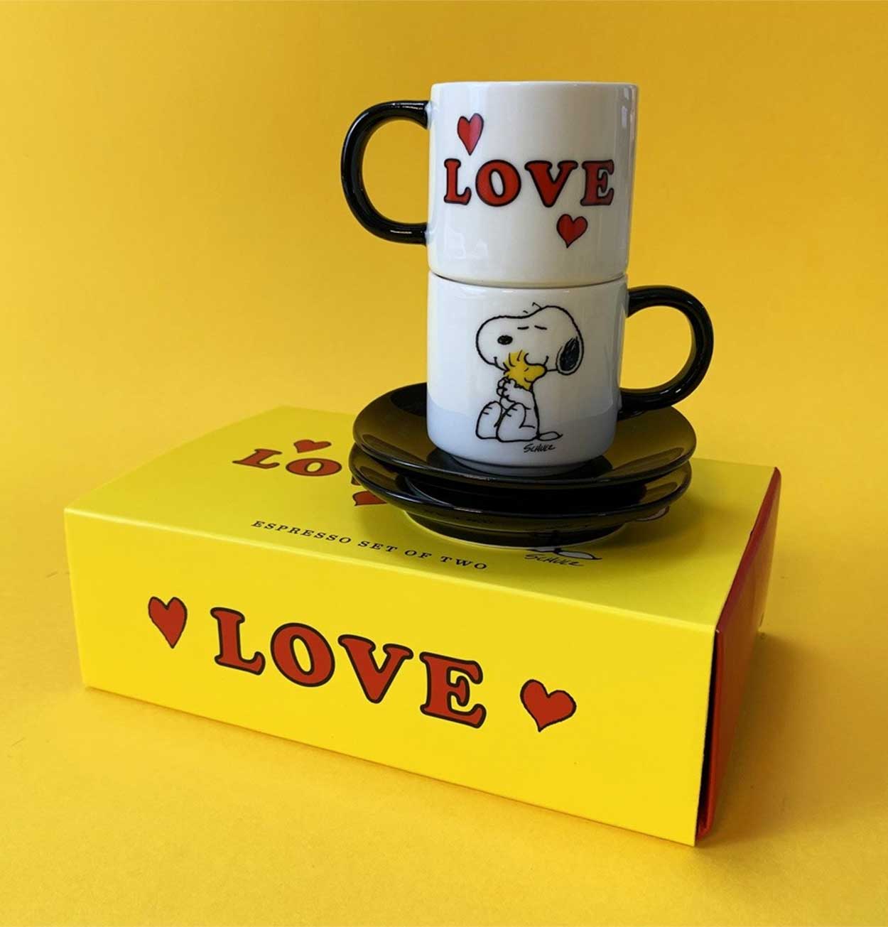 Peanuts Espresso Cups – Set of 2 – Love