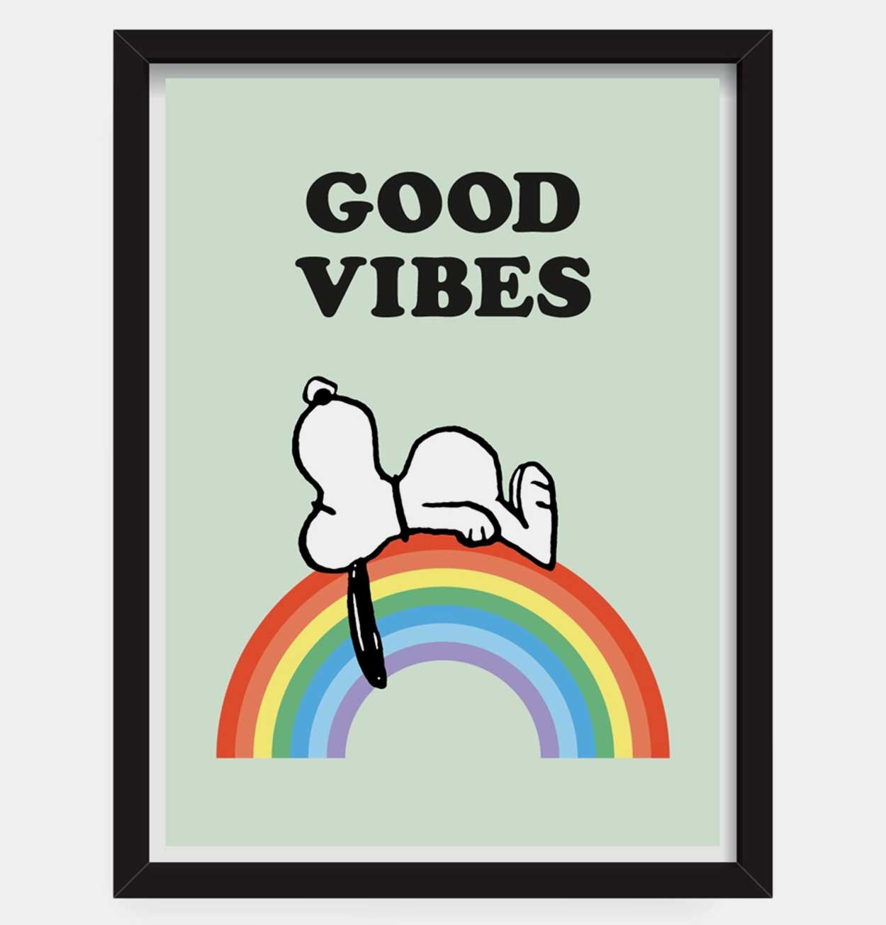 Peanuts Good Vibes Snoopy Print – Framed – A3