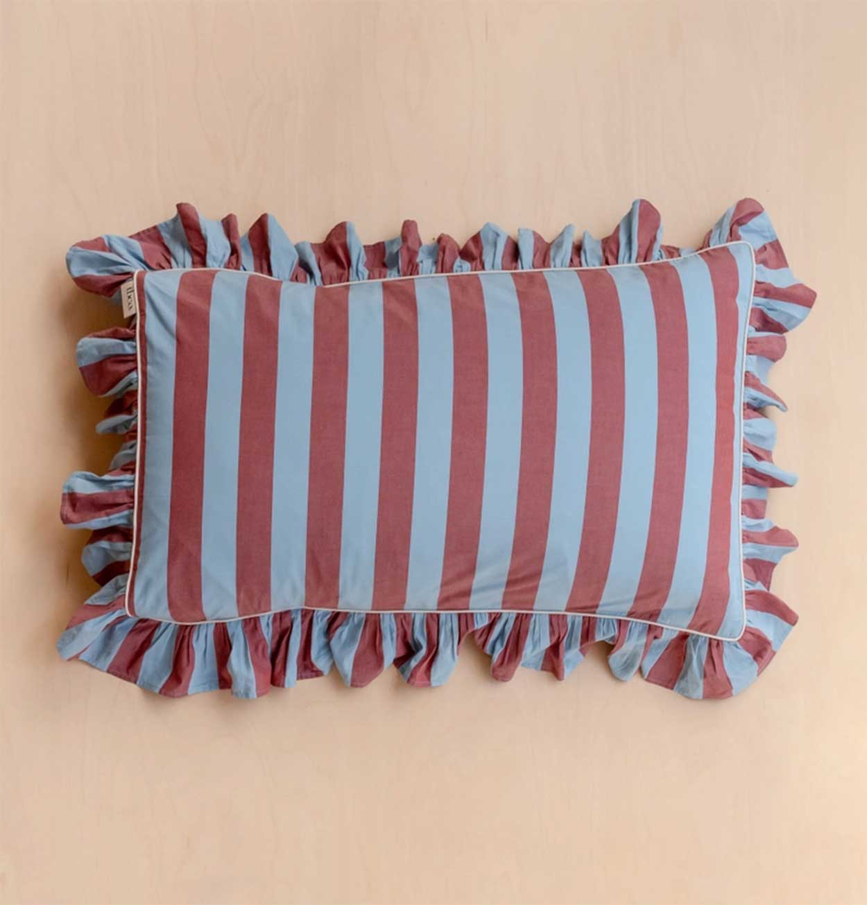 TBCo Pair of Blue Stripe Cotton Pillowcases