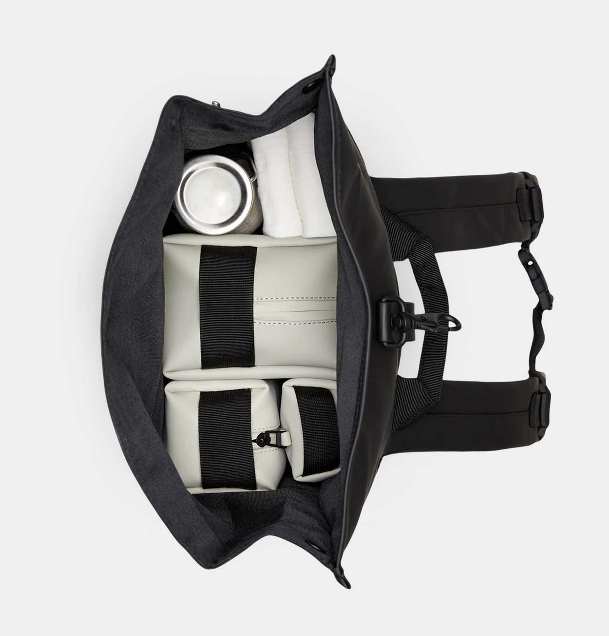 RAINS Rolltop Rucksack in Black