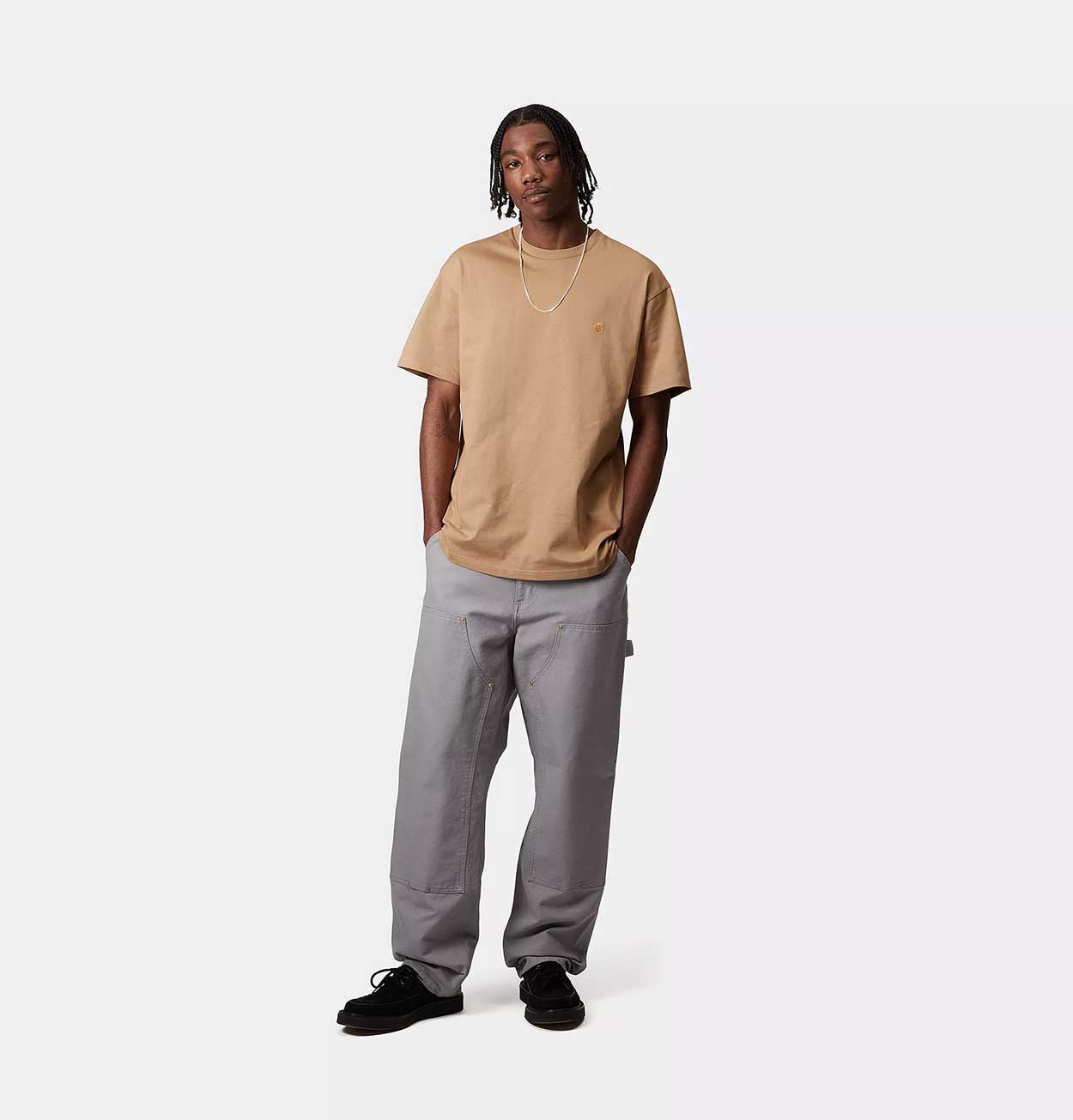 Carhartt WIP Chase T-Shirt in Dusty H Brown