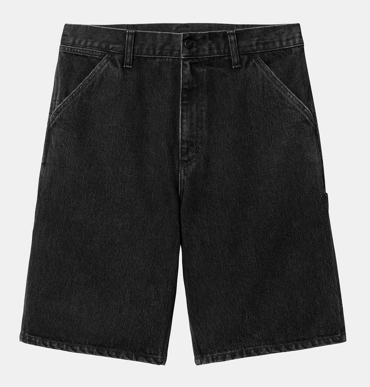 Carhartt WIP Single Knee Short in Black Stone Washed