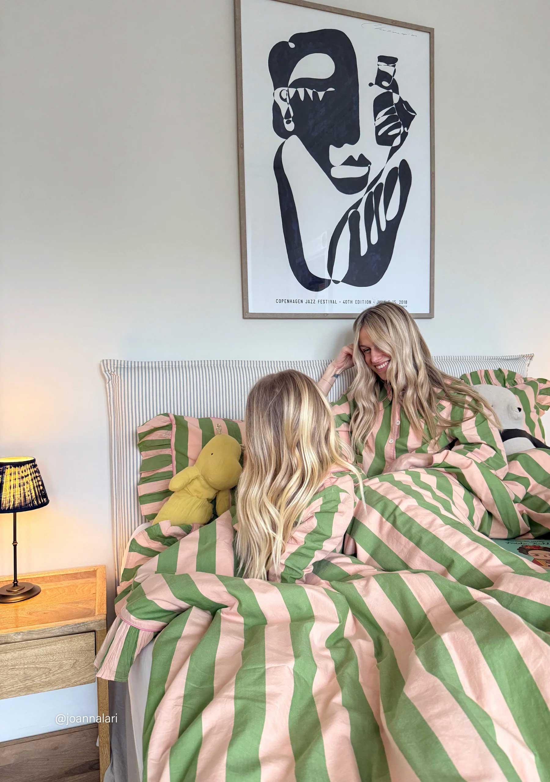 TBCo Cotton Duvet Cover – Double – Green Stripe