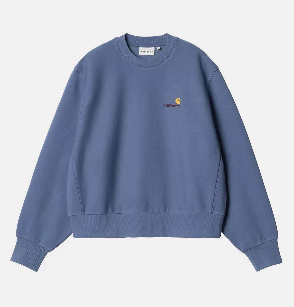Carhartt WIP Women's American Script Sweatshirt in Blue Iris