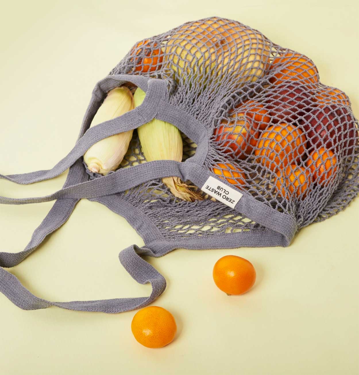 Zero Waste Club Organic Cotton Mesh Shopping Grocery Bag in Red Wine