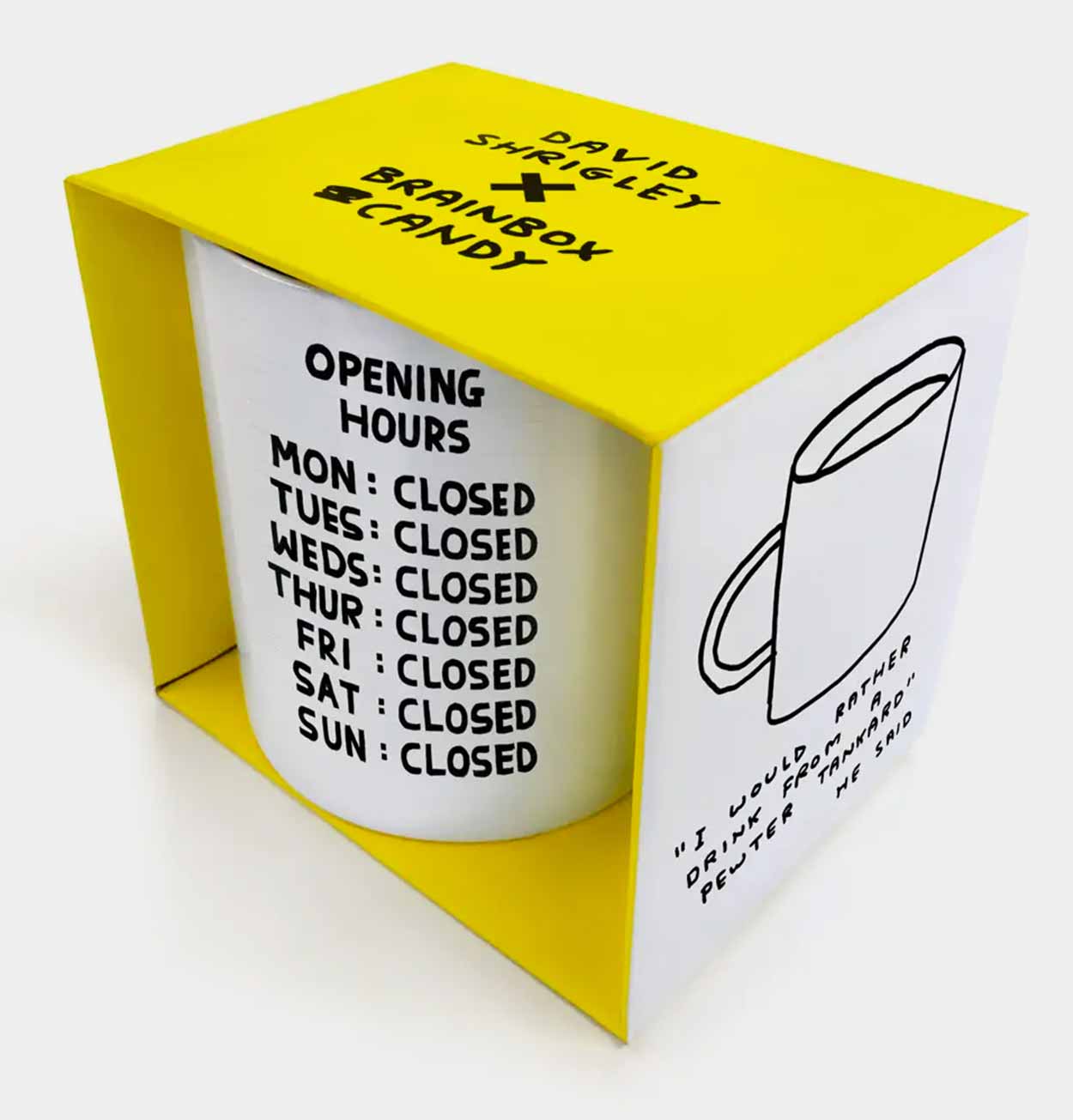 David Shrigley Opening Hours Mug