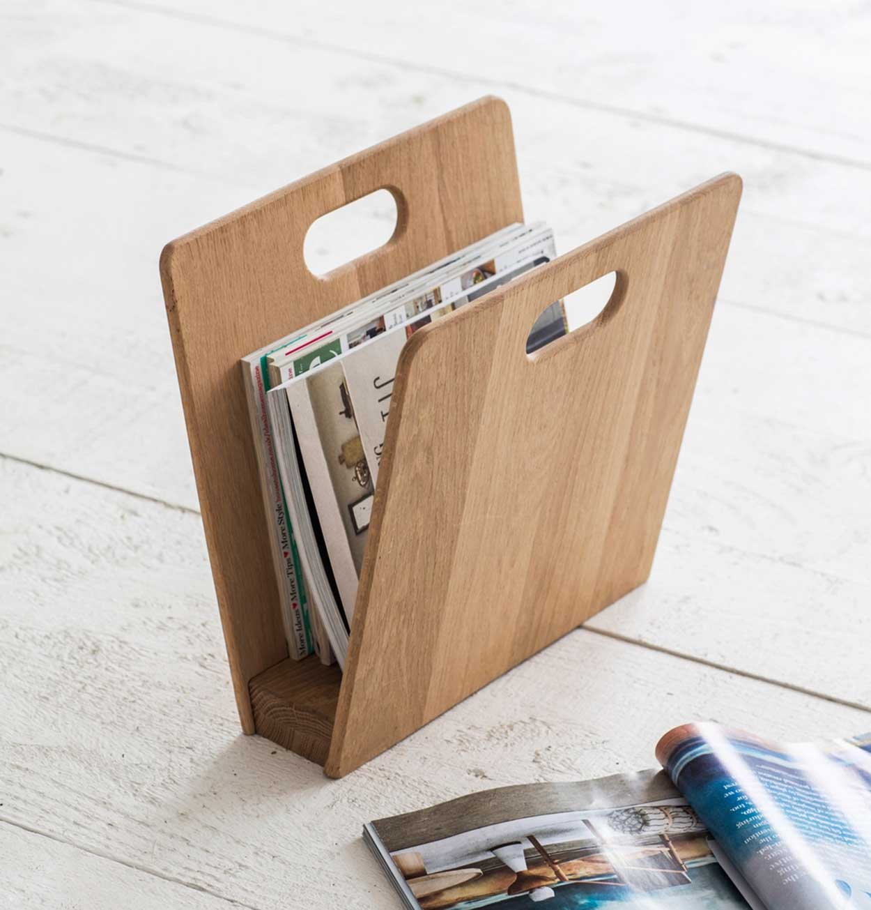 Garden Trading Raw Oak Magazine Rack