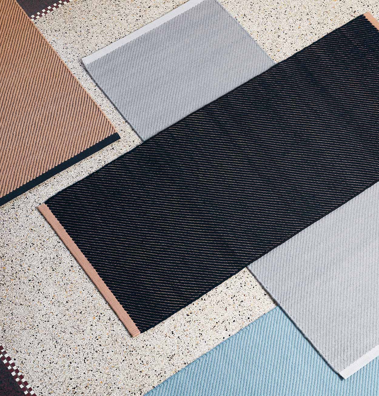 HAY Bias Rug in Dark Blue – Various Sizes