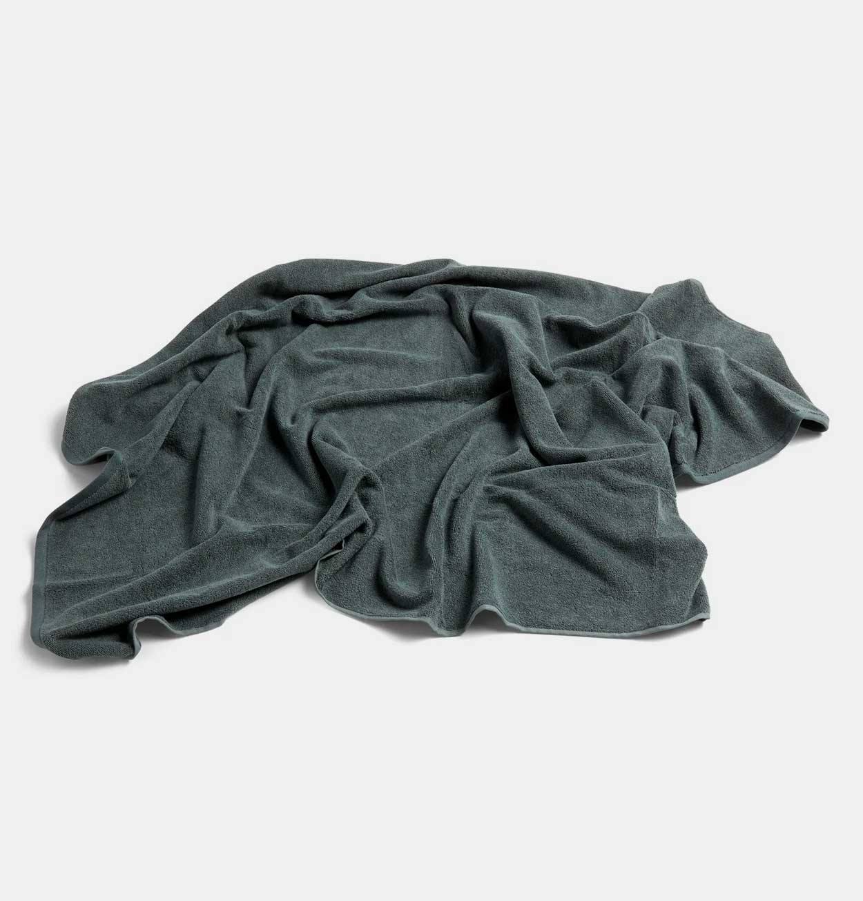 HAY Frotté Bath Towel in Dark Green