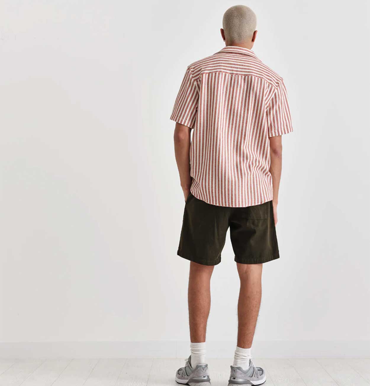 Wax London Didcot Shirt in Rust & Ecru