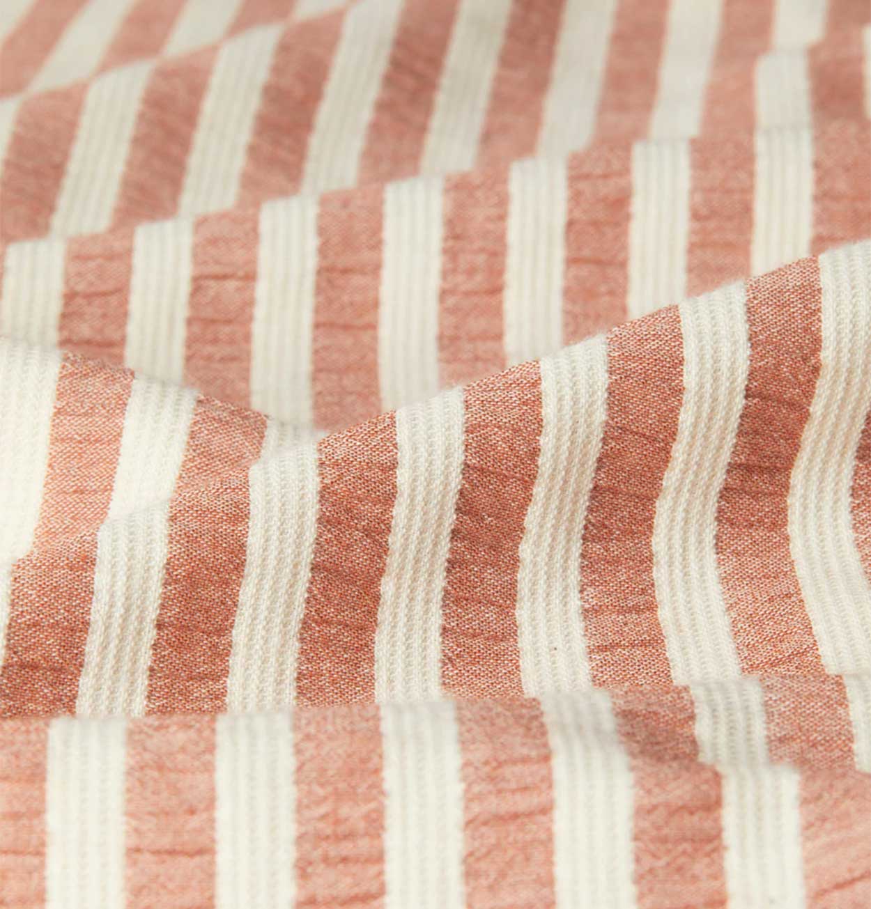 Wax London Didcot Shirt in Rust & Ecru