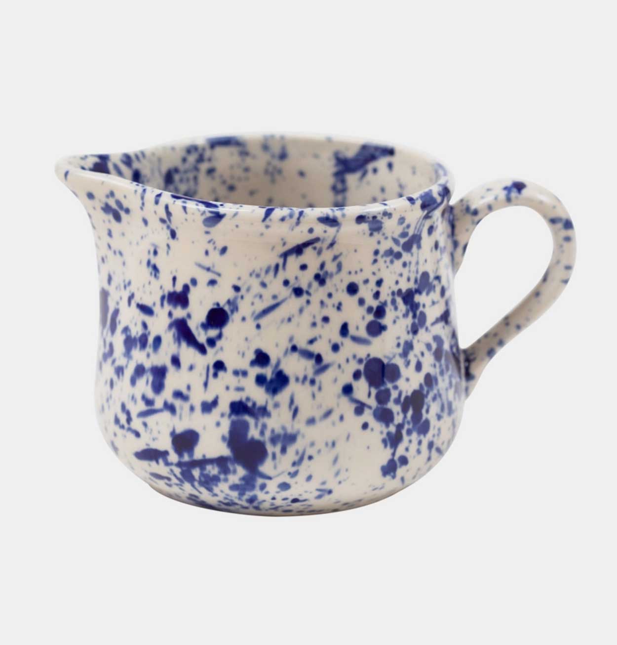 Handmade Blue Splatter Ceramic Milk Jug