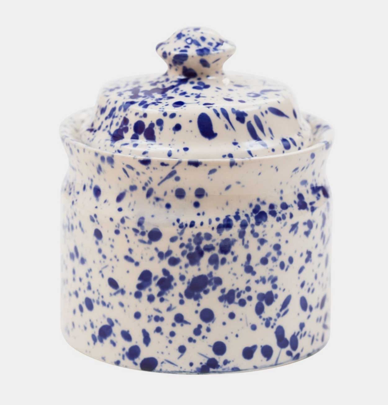 Handmade Blue Splatter Ceramic Sugar Bowl