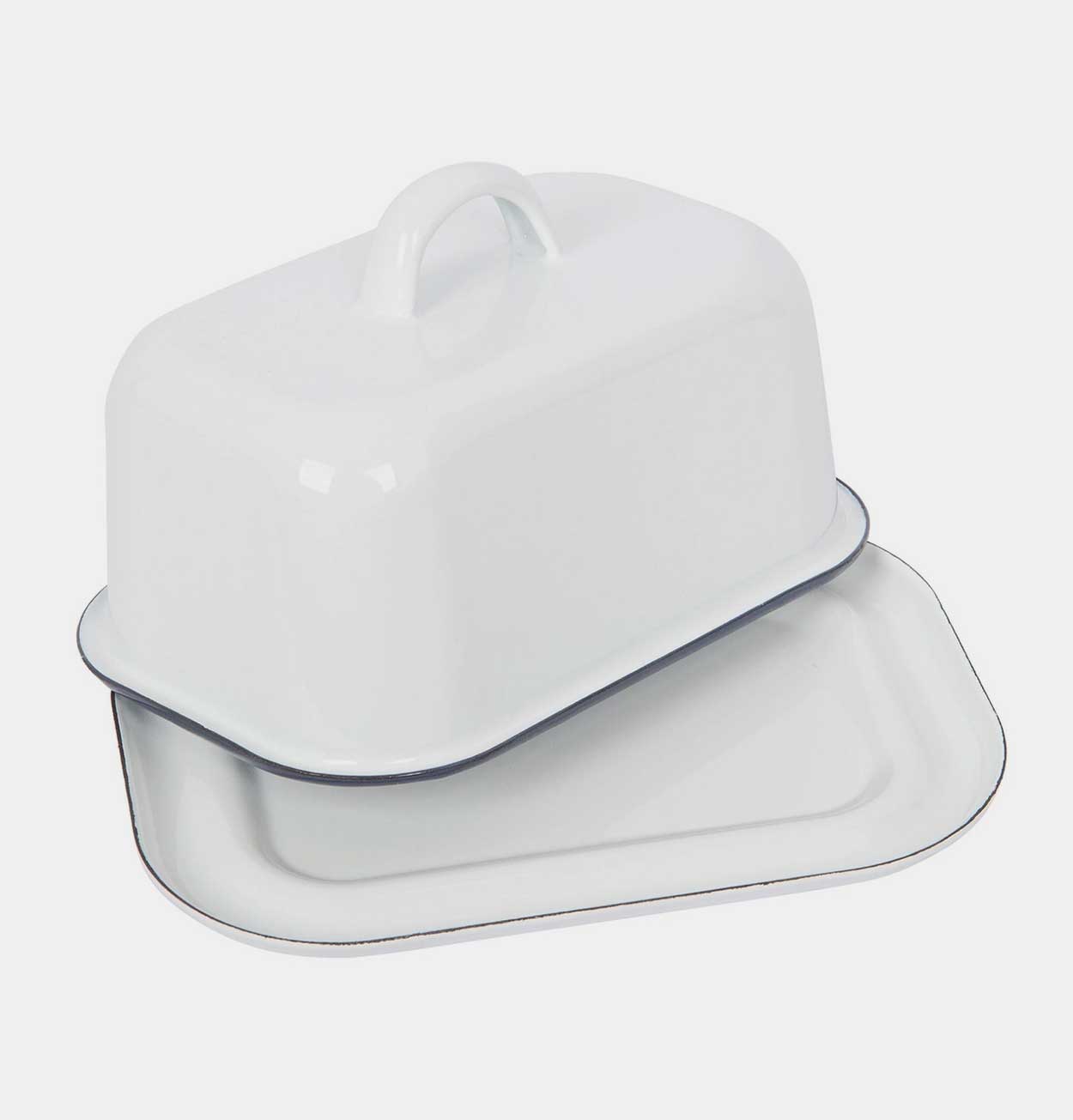 Argon Tableware White Enamel Butter Dish