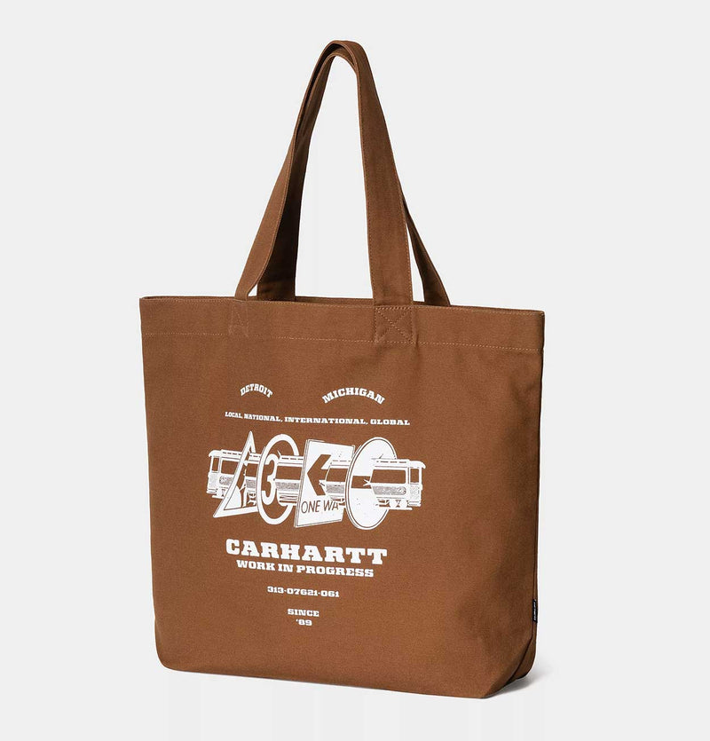 Carhartt WIP Canvas Graphic Tote Bag in Hamiton Brown