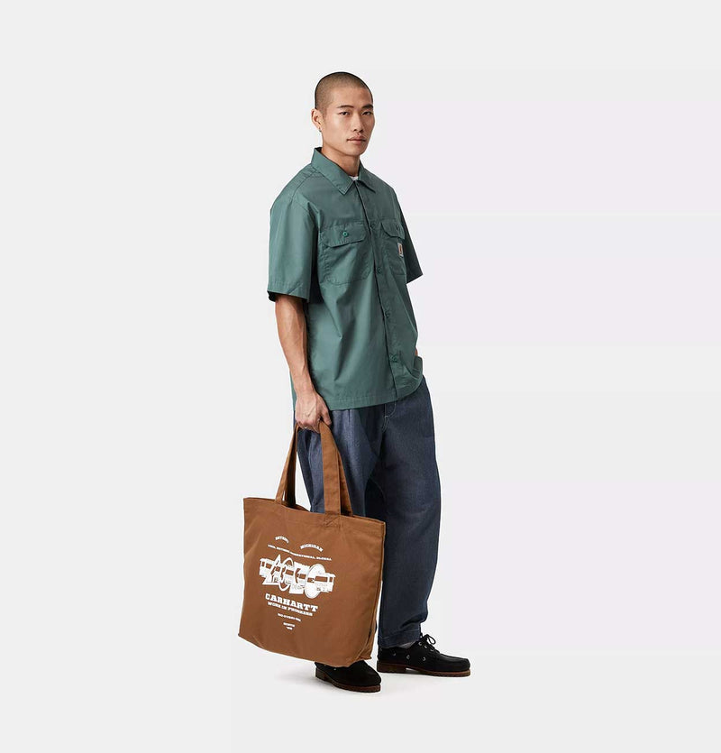 Carhartt WIP Canvas Graphic Tote Bag in Hamiton Brown