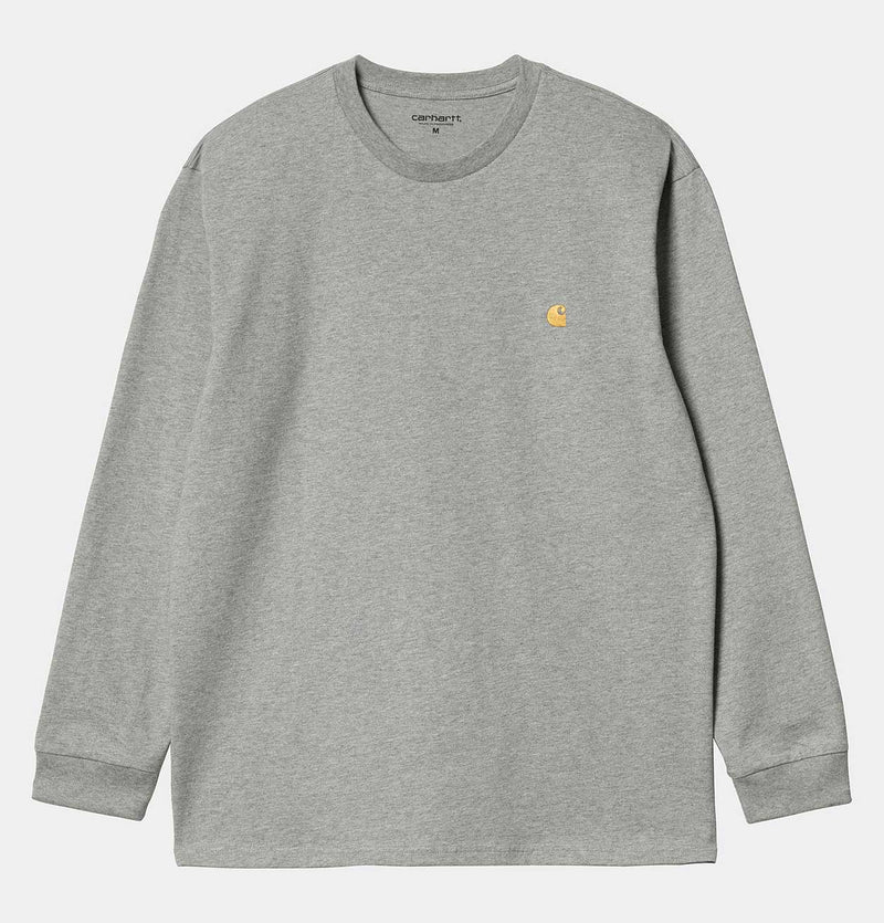 Carhartt WIP Long Sleeve Chase T-Shirt in Grey Heather