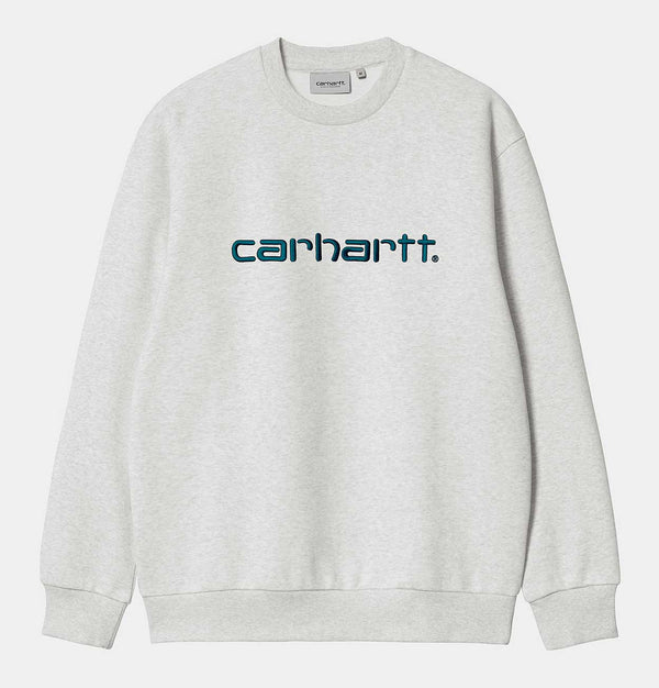 Carhartt WIP Sweat in Ash Heather/Duck Blue