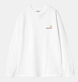 Carhartt WIP Long Sleeve American Script T-Shirt in White