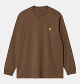 Carhartt WIP Long Sleeve Chase T-Shirt in Chocolate